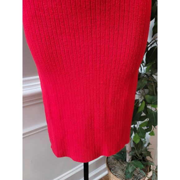 Windsor Knit Bodycon Dress Women Size Small Red Sleeveless Crisscross Back - Picture 4 of 9